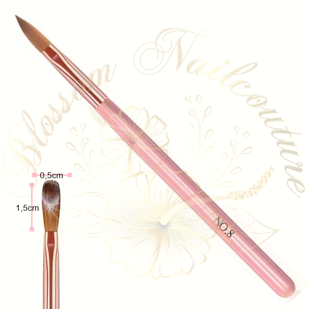 All Day Echthaar Acryl Pinsel Gr. 8 Rosa/Rosegold