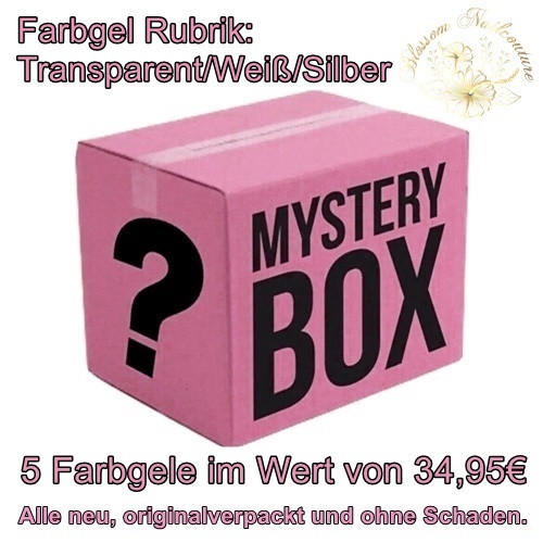 MYSTERY BOX 5 FARBGELE Rubrik Transparent/Weiß/Silber - Artikelbeschreibung lesen!