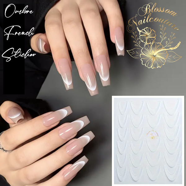 Ombre French Sticker White